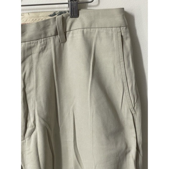 Tommy Bahama Pants Men 38x30 Beige Chino Silk Cotton Straight Flat Front Trouser - Picture 5 of 10